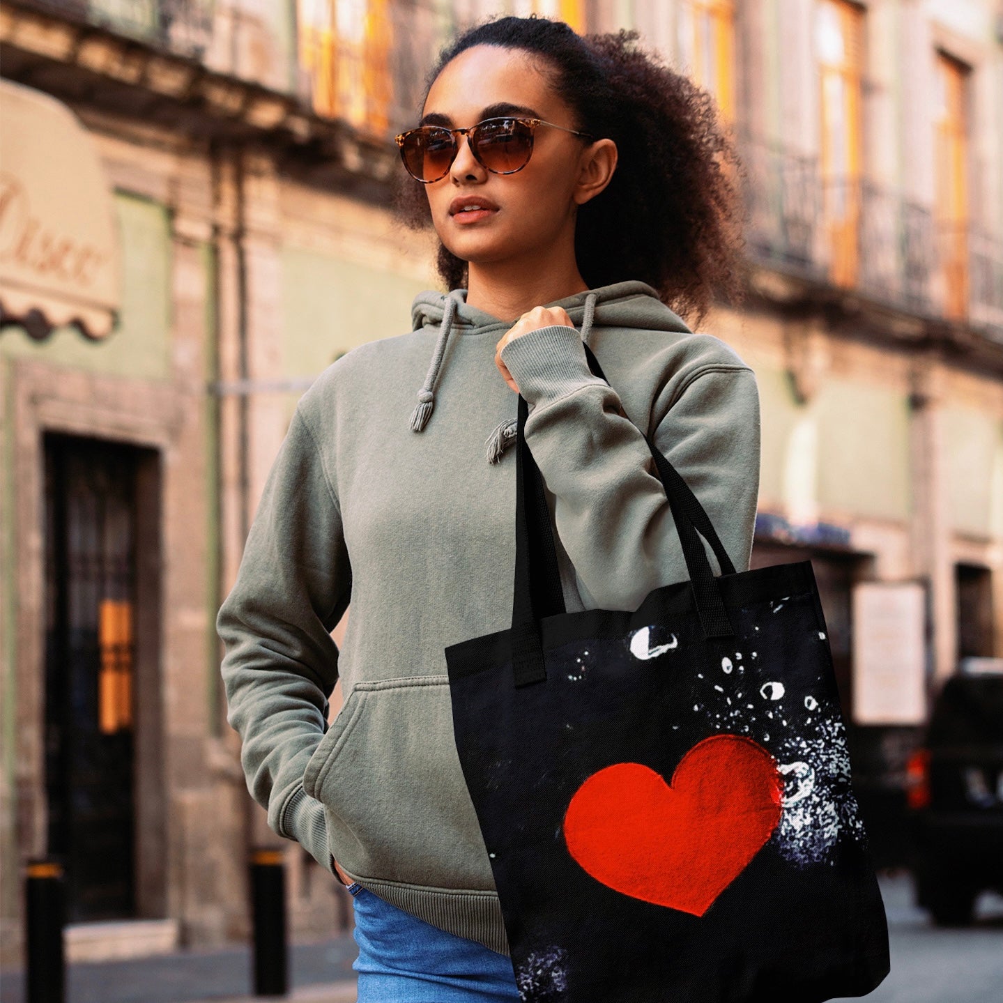Splashed With Love Heart - Tote Bag