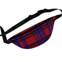 Load image into Gallery viewer, Plaid Design in Red, Blue and Black Fanny Pack
