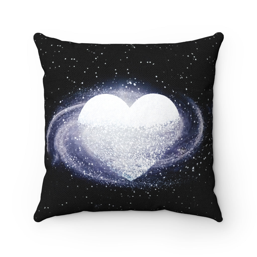 Galaxy Love Heart Art - Square Throw Pillow