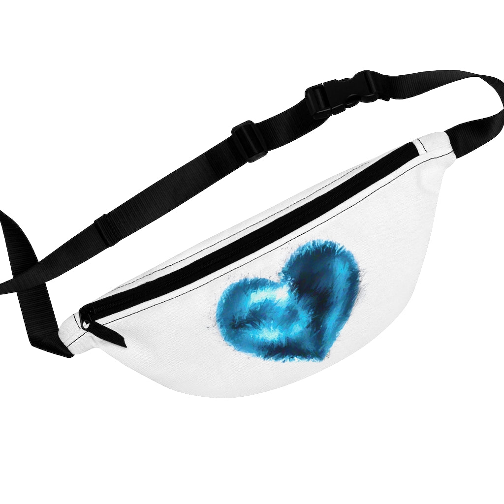 Into the Azure Blue Heart Art Fanny Pack