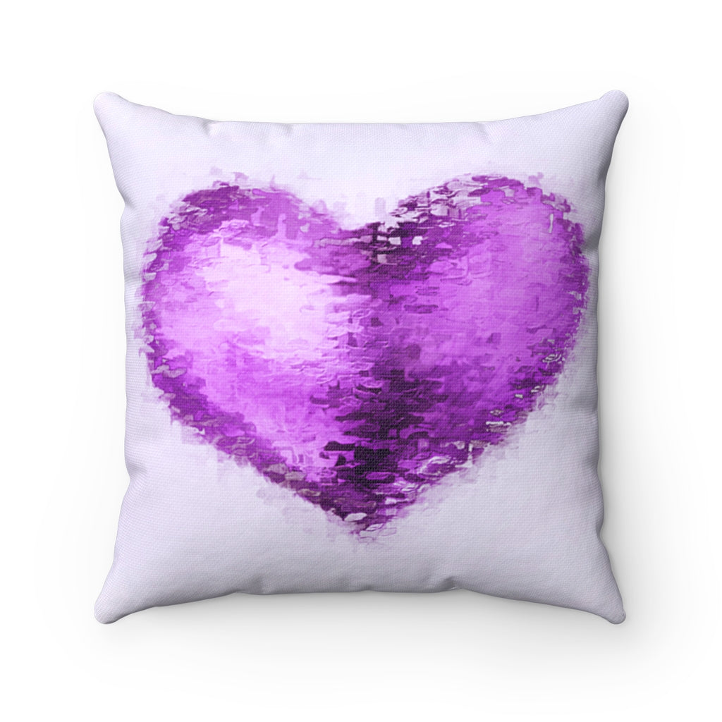 Healing Purple Heart - Square Throw Pillow