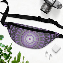 Load image into Gallery viewer, Mandala Abstract Art (Purple &amp; Silver) Fanny Pack
