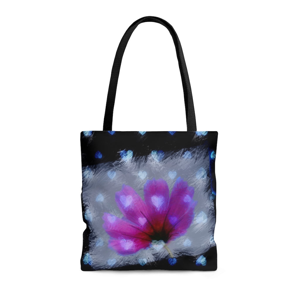 Reminiscent Flower and Hearts Art Tote Bag