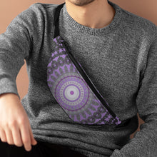 Load image into Gallery viewer, Mandala Abstract Art (Purple &amp; Silver) Fanny Pack
