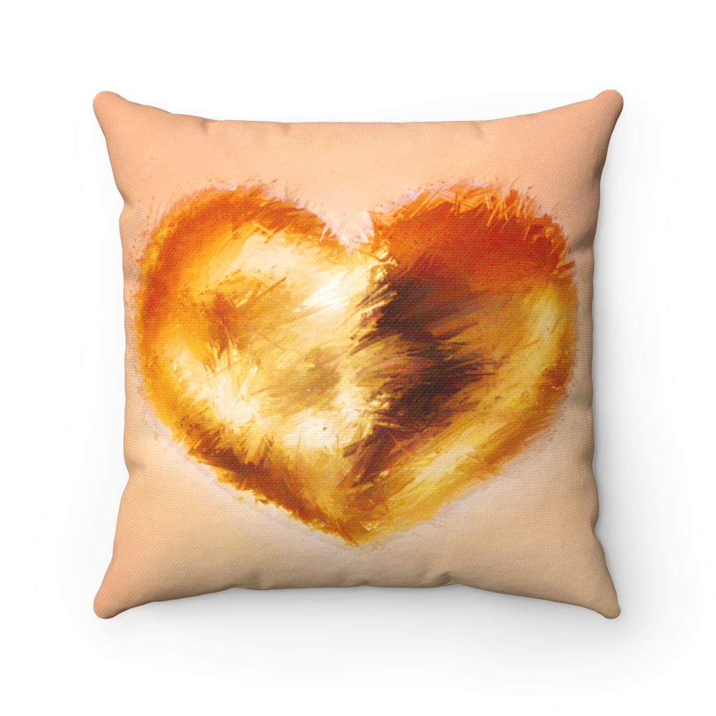 Sunset Heart - Square Throw Pillow