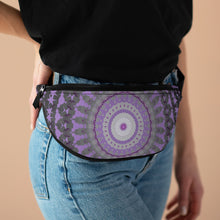 Load image into Gallery viewer, Mandala Abstract Art (Purple &amp; Silver) Fanny Pack
