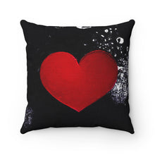 Load image into Gallery viewer, Splashed With Love Heart Art - Square Throw Pillow
