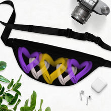 Load image into Gallery viewer, Interconnected Hearts in Non Binary Colors Fanny Pack
