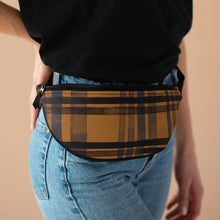 Load image into Gallery viewer, Retro Plaid Design in Burnt Orange and Black Fanny Pack
