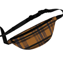 Load image into Gallery viewer, Retro Plaid Design in Burnt Orange and Black Fanny Pack
