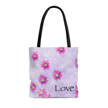 Load image into Gallery viewer, Love &amp; Flowers Art Tote Bag
