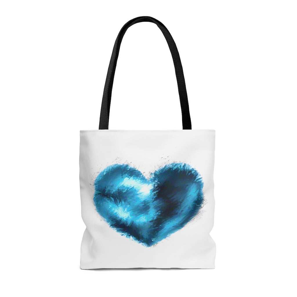 Into the Azure Blue Heart Art Tote Bag