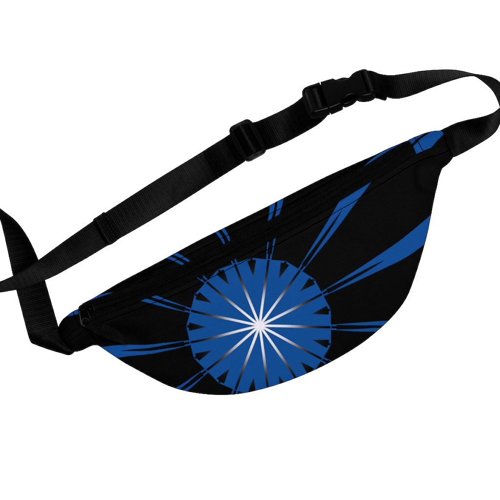 Pulsar Star (Blue, Silver &  Black) Abstract Art Fanny Pack