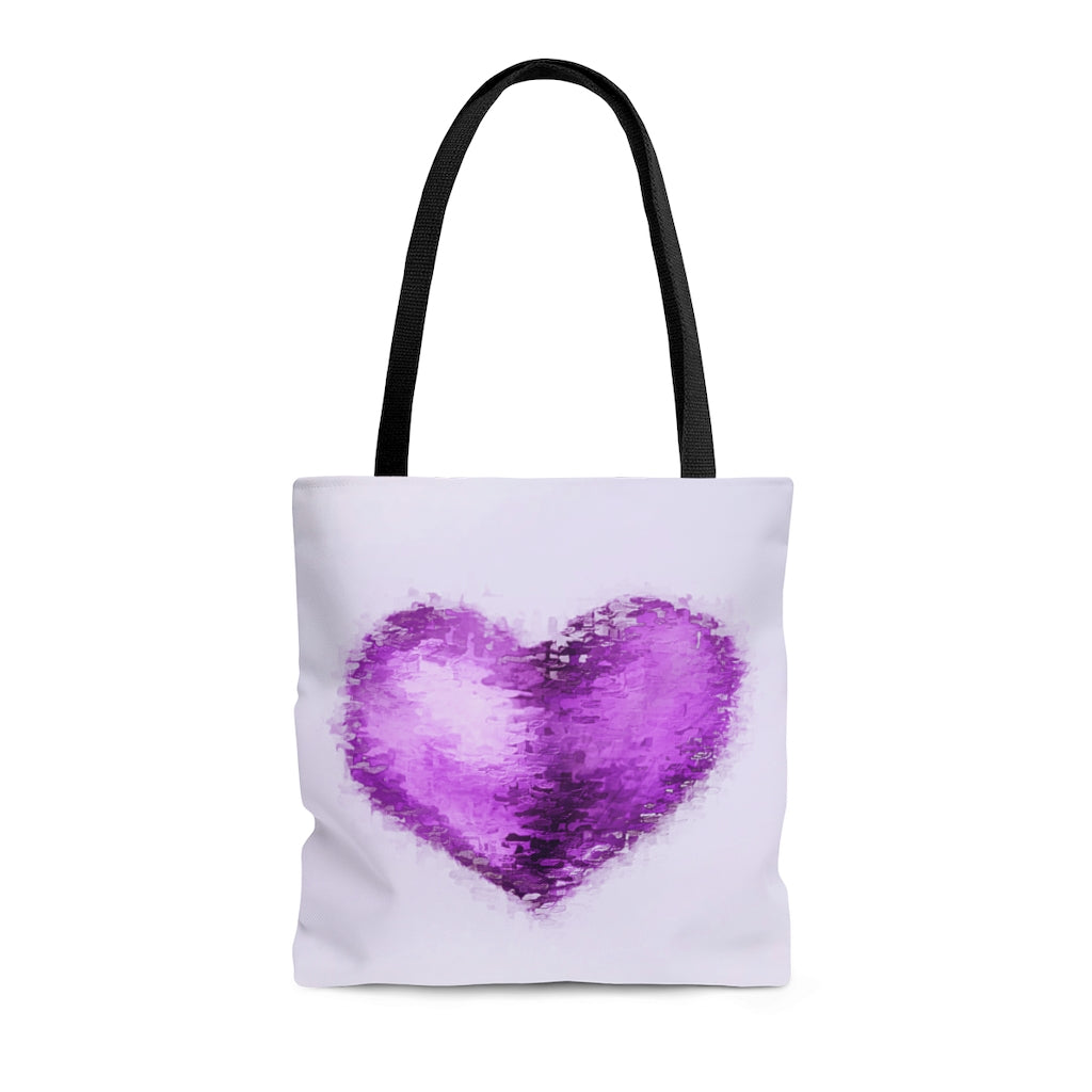 Healing Purple Heart Art Tote Bag