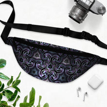 Load image into Gallery viewer, So Metal Abstract Pattern (Silver, Purple, Blue &amp; Black) Fanny Pack
