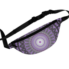 Load image into Gallery viewer, Mandala Abstract Art (Purple &amp; Silver) Fanny Pack
