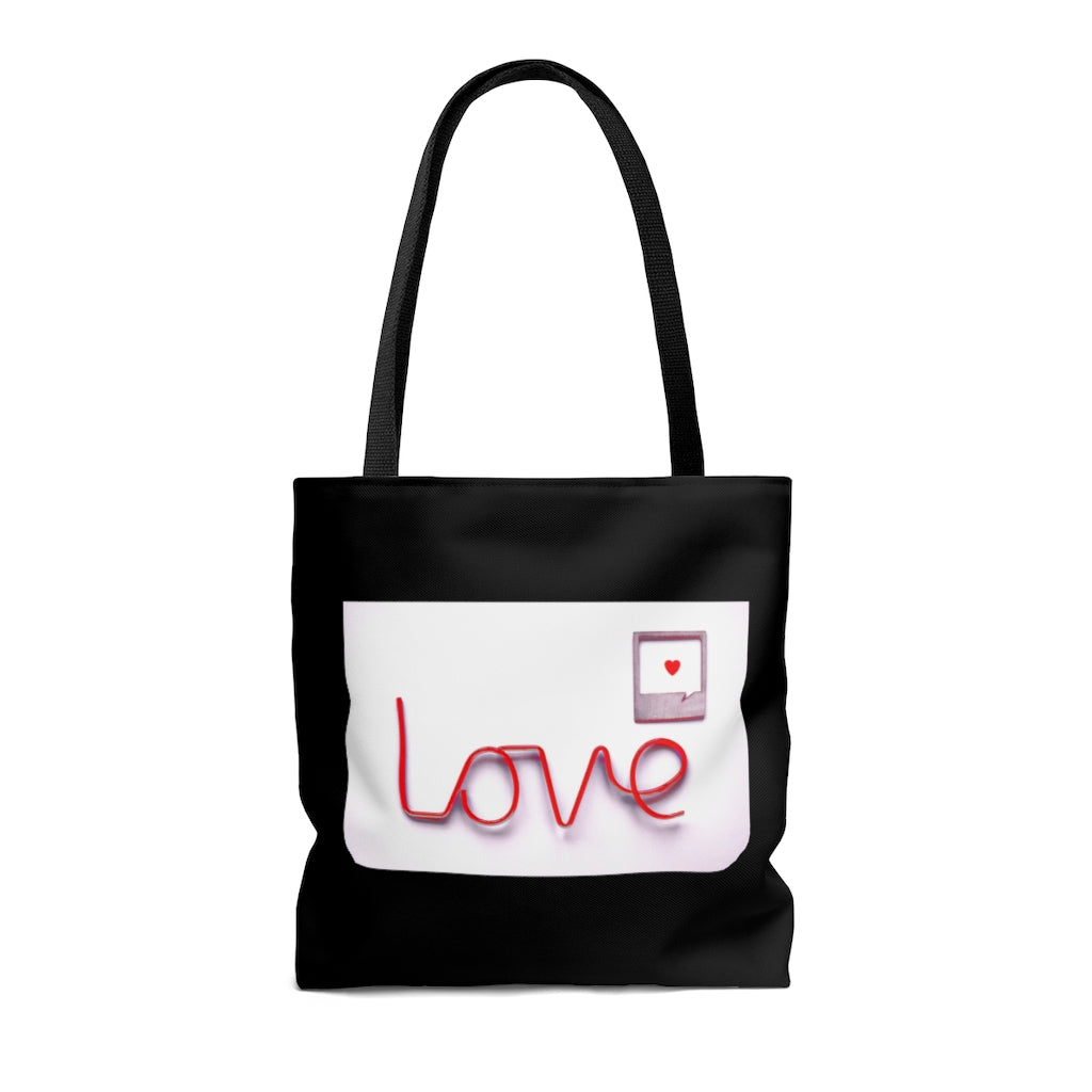 Neon Love Letter Heart Art Tote Bag