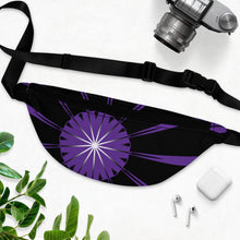 Load image into Gallery viewer, Pulsar Star (Purple, Silver &amp; Black) Abstract Art Fanny Pack
