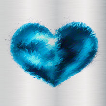 Load image into Gallery viewer, Into the Azure Blue Heart Art on Brushed Metal - Wall Art
