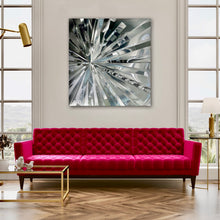 Load image into Gallery viewer, Revolving Reflections Abstract Art on Brushed Metal - Wall Art
