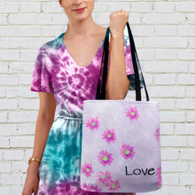 Load image into Gallery viewer, Love &amp; Flowers Art Tote Bag
