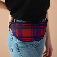 Load image into Gallery viewer, Plaid Design in Red, Blue and Black Fanny Pack
