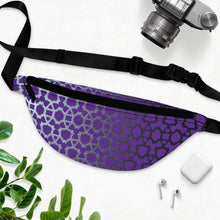 Load image into Gallery viewer, Shades of Silver with Deep Purple Abstract Art Pattern Fanny Pack
