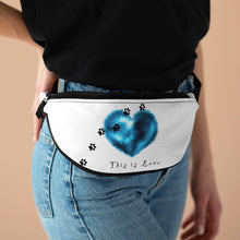 Load image into Gallery viewer, This is Love Pet Paws &amp; Blue Heart Art Fanny Pack
