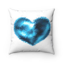 Load image into Gallery viewer, Into the Azure Blue Heart Art - Square Throw Pillow
