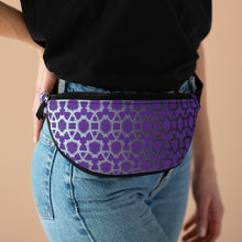 Load image into Gallery viewer, Shades of Silver with Deep Purple Abstract Art Pattern Fanny Pack
