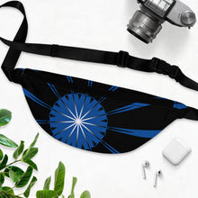 Load image into Gallery viewer, Pulsar Star (Blue, Silver &amp;  Black) Abstract Art Fanny Pack
