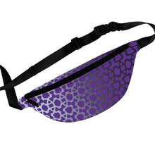 Load image into Gallery viewer, Shades of Silver with Deep Purple Abstract Art Pattern Fanny Pack
