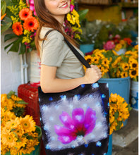 Load image into Gallery viewer, Reminiscent Flower and Hearts Art Tote Bag
