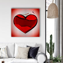 Load image into Gallery viewer, Love Torn Heart Art on Brushed Metal - Wall Art
