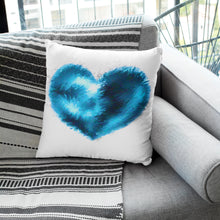 Load image into Gallery viewer, Into the Azure Blue Heart Art - Square Throw Pillow
