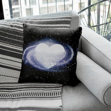 Load image into Gallery viewer, Galaxy Love Heart Art - Square Throw Pillow
