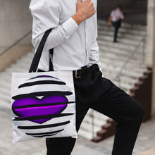 Load image into Gallery viewer, The Orb Purple Heart Art Tote Bag
